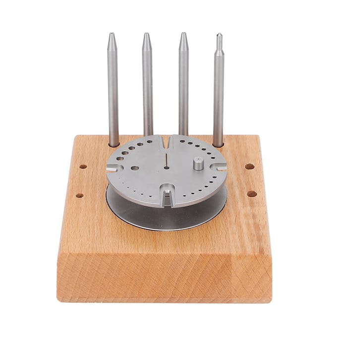 Uurwerk Balanswiel Stand Houten Basis Pin Punch Uurwerk Balanswiel Haarveer Houder Set gray