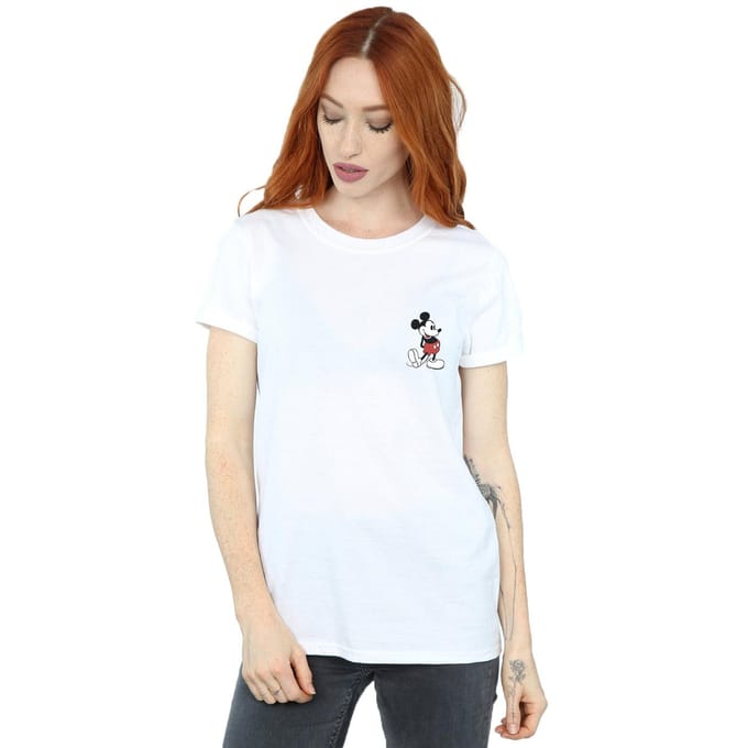 Disney Dames/Dames Mickey Mouse Kickin Retro Borst Katoenen Vriend T-shirt (Wit)