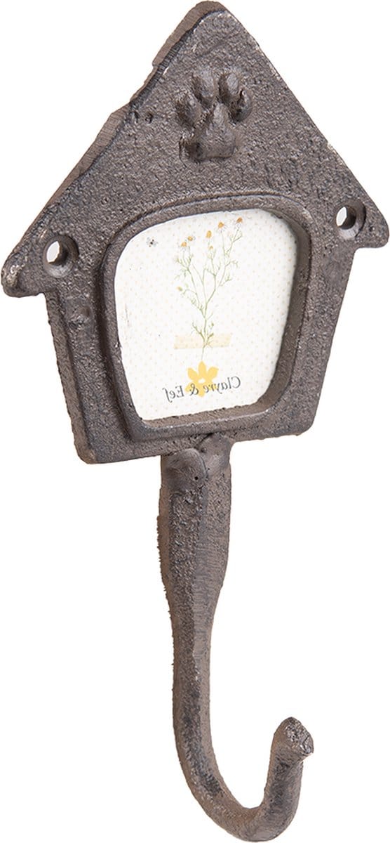 Clayre & Eef Wandhaak Hondenhok 9x5x18 cm Bruin IJzer