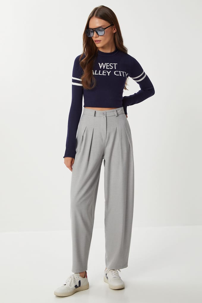 Hoge Taille Plissé Tailor-made Broek