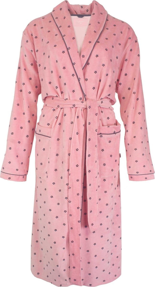 Tenderness Dames Ochtendjas - Velours - Roze - Maat M