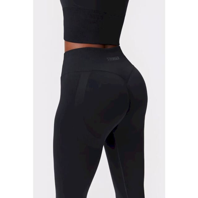 STRONGER - Seamless Contour Scrunch Leggings - Lange trainingslegging dames - Zwart