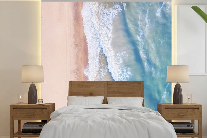Behang - Fotobehang Strand - Water - Zee - Breedte 280 cm x hoogte 280 cm