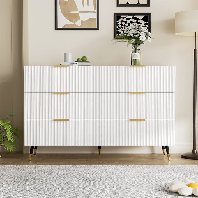 MODFU Elegante Sideboard met Modern Ontwerp, Kommode met Lades en Veel Opbergruimte