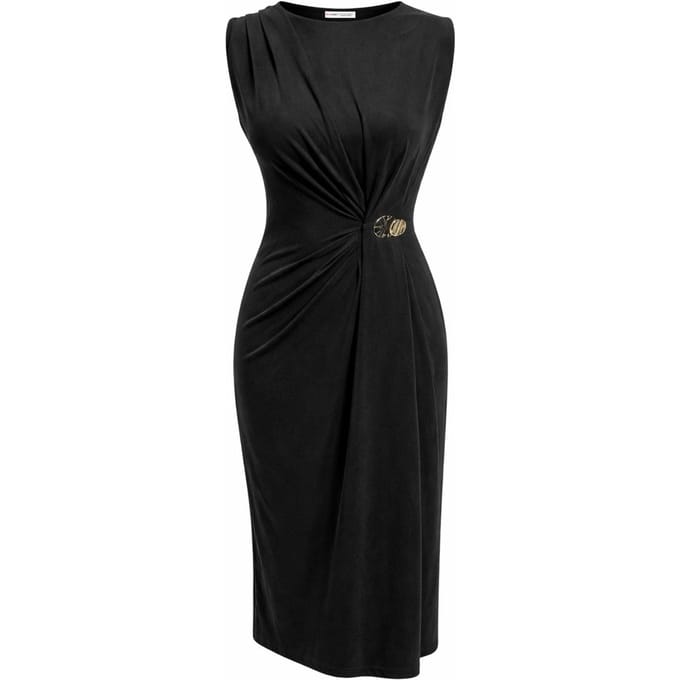 Aansluitend Midi-jurk met Ronde Hals