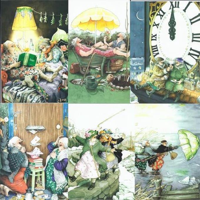 Inge Löök Postkaart set van 6 kaarten (Set 4 kaart 19-24)