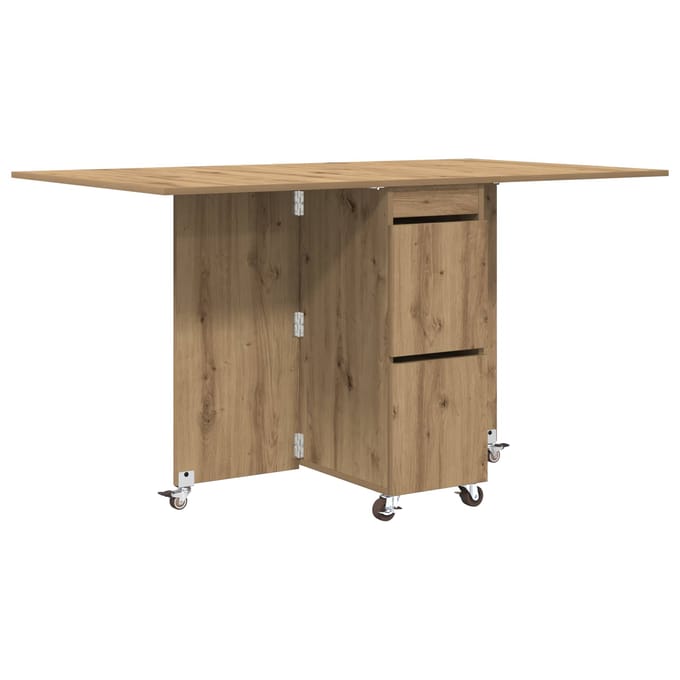 vidaXL - Eettafel - 140 - x - 80 - x - 77 - cm - Bewerkt - hout - Artisanaal - eiken