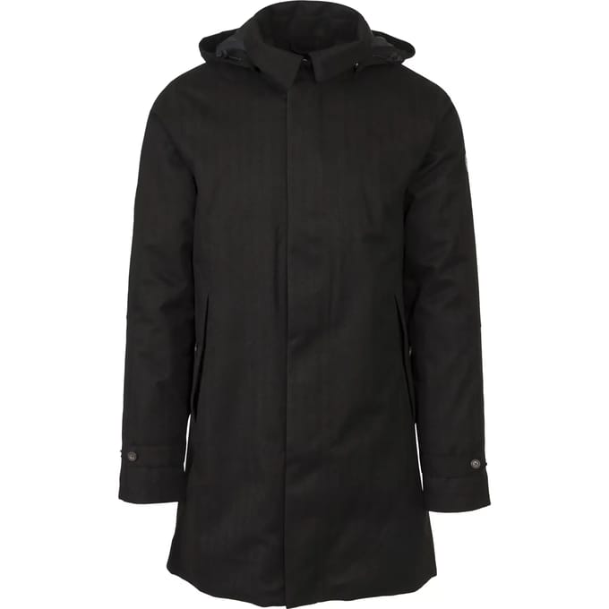 AGU Winter Mac - Winter regenjas heren - 100% gerecycled polyester - Water en winddicht - Getapete naden - Afneembare capuchon - Zwart - M