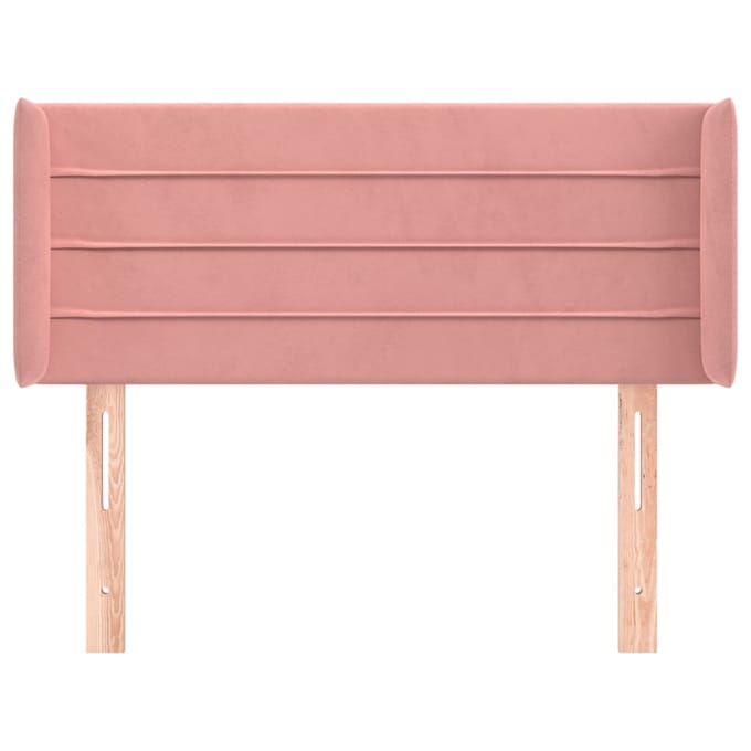 vidaXL - Hoofdbord - met - randen - 103x16x78/88 - cm - fluweel - roze