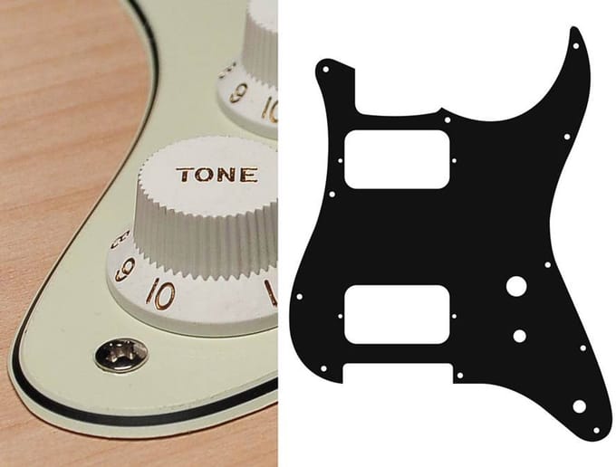 Boston ST-331-M pickguard, Stallion, HH, 2 pot holes, toggle switch, 3 ply, mint green