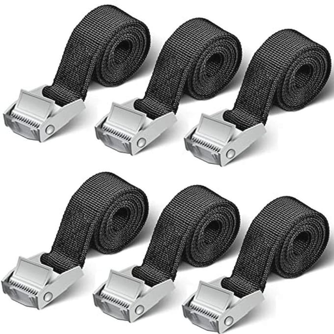 Robuuste Spanbanden 1m - 6 Stuks, 250kg Capaciteit voor Motorfiets en Fietsendrager