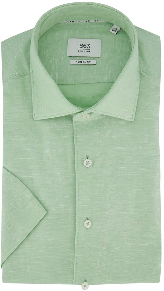 Katoenen linnen mint groen overhemd Eterna 1863 Modern Fit