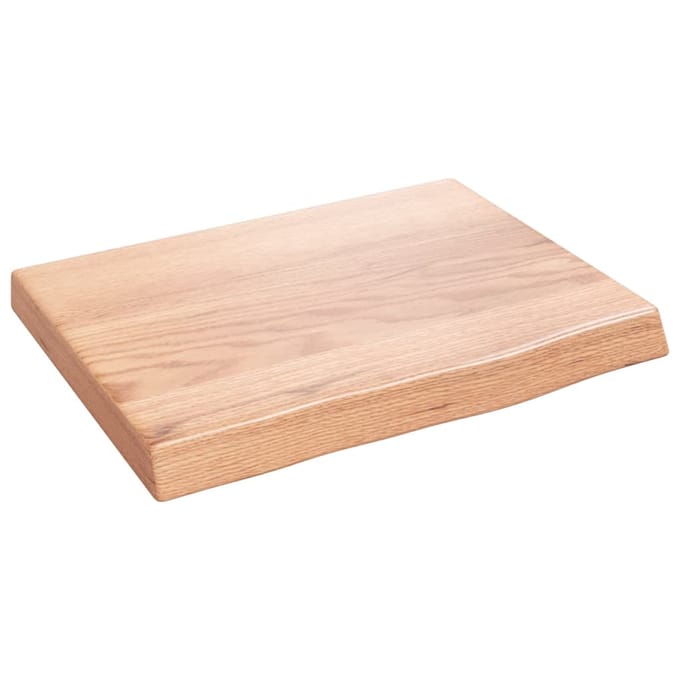 vidaXL - Wastafelblad - 40x30x(2-4) - cm - behandeld - massief - hout - lichtbruin