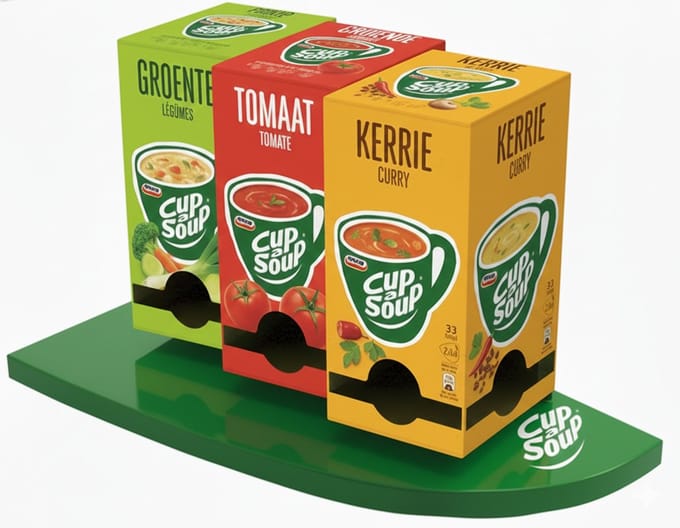 Cup a Soup Groente, Tomaat, Kerrie + Officieel display