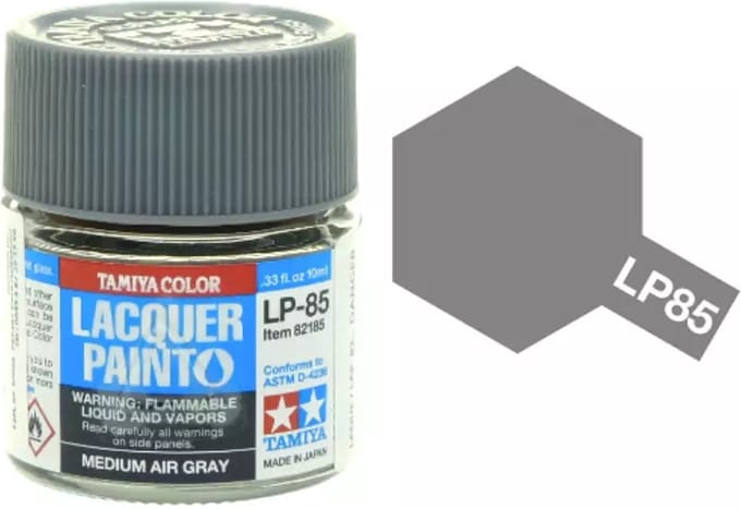 Tamiya Hobbyverf Enamel verf - LP-85 Medium Air Grijs - Matt - Lacquer Paint - 10ml Verf potje
