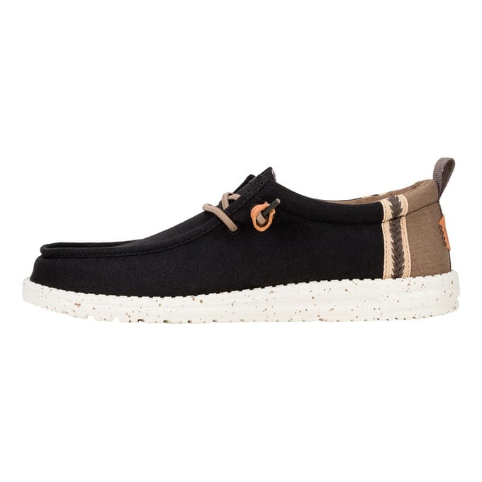 Mannenschoenen Hey Dude wally zomer linnen zwart