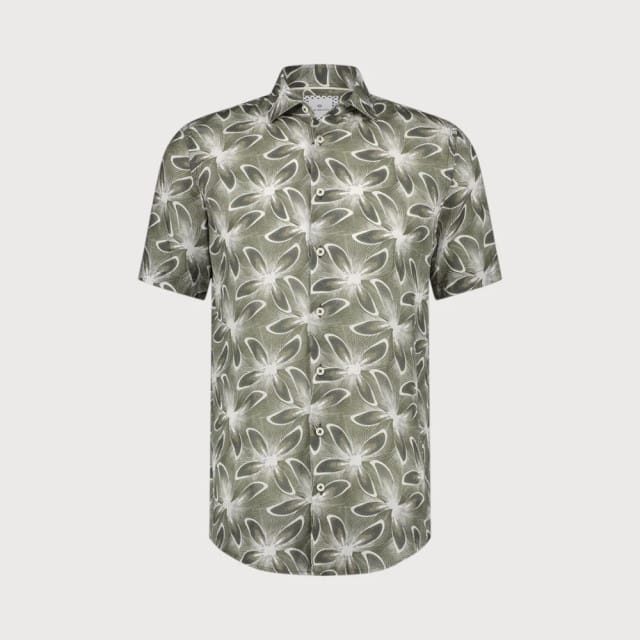Blue Industry Cotton linnen overhemd korte mouw |