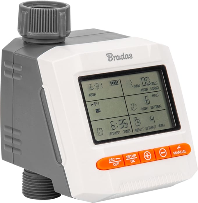 Bradas White Line - Elektronische Bewateringsregelaar - LCD-display - 3 Programma's - Handmatige Bediening