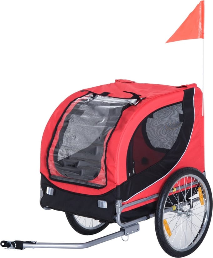 Hondenfietskar - Fietskar - 130 x 90 x 110 cm - Rood/Zwart