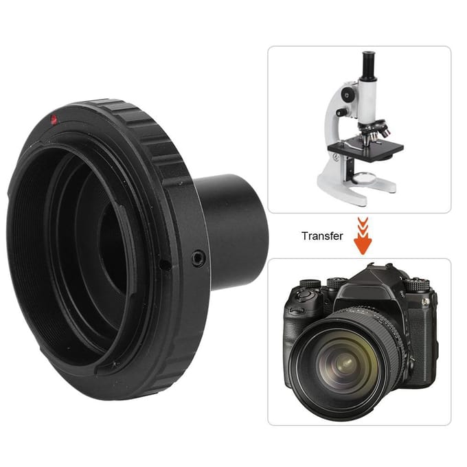 Aluminiumlegering Adapterring voor 23,2 mm T-Mount Microscoop naar voor Pentax PK Mount Camera black