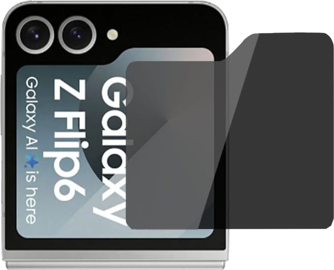 Privé Screenprotector geschikt voor Samsung Galaxy Z Flip 6 / Flip 7 FE Screenprotector - Privacy Beschermglas - Privacy Proteqt+