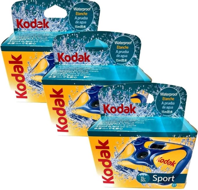 Kodak Sport Camera - wegwerpcamera 27 opnames - Pakket van 3 camera's