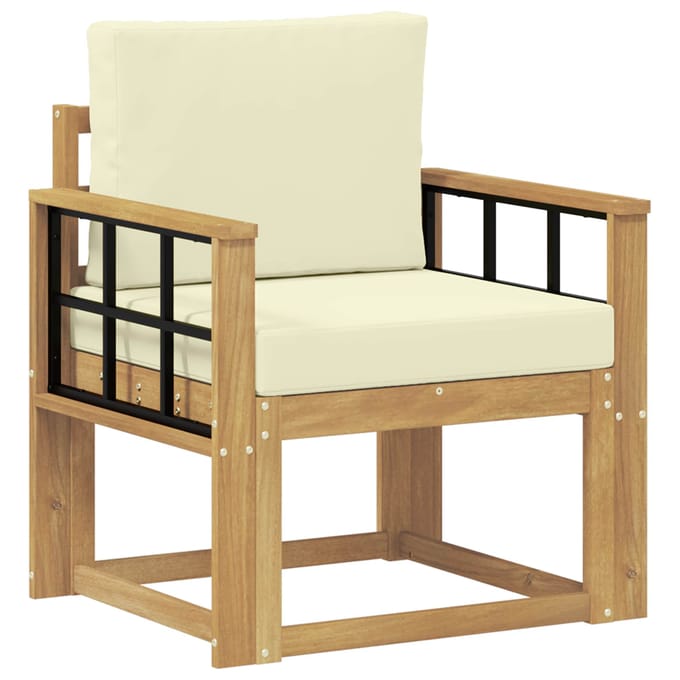 vidaXL - Buitensofa - Polyester - Wit - en - Crème