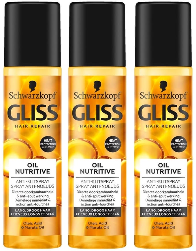 Gliss Oil Nutritive Anti-Klitspray - 3x 200ml
