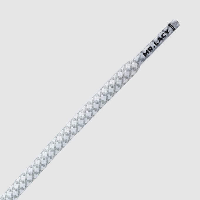 Mr. Lacy - Schoenveters - Ropies rond - grijs/wit - veterlengte 130 cm