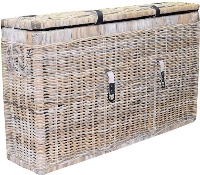 Kussenbox klein 135x35xH80 cm naturel rotan