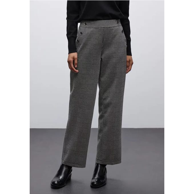 Geruite straight legs broek