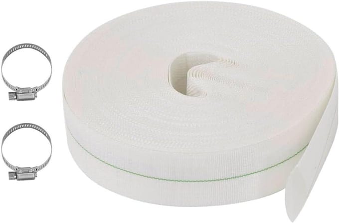 Platte slang - Waterslang - Water transport - Versterkt PVC - 100 meter - Grijs