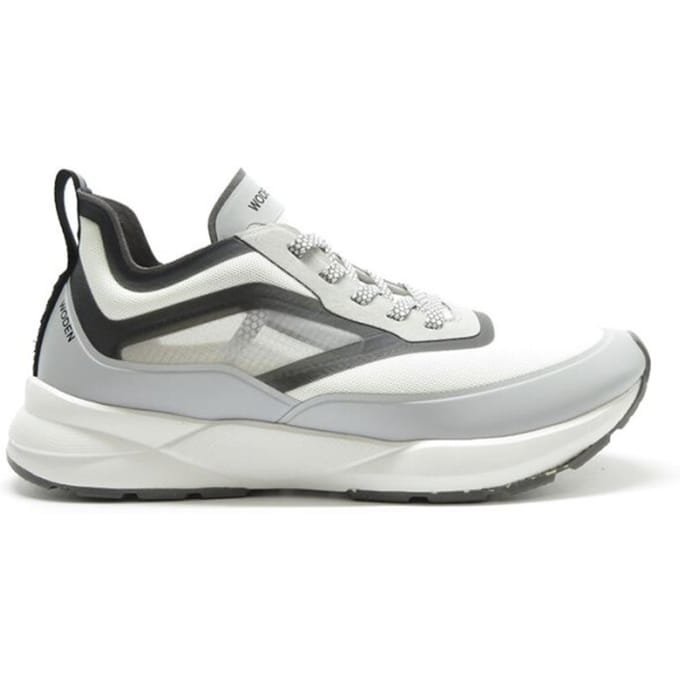 Woden Stelle Transparent Sneakers grijs Textiel - Dames - Maat 38