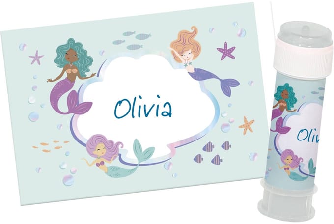 Bellenblaas Stickers Zeemeermin Magic (6st)
