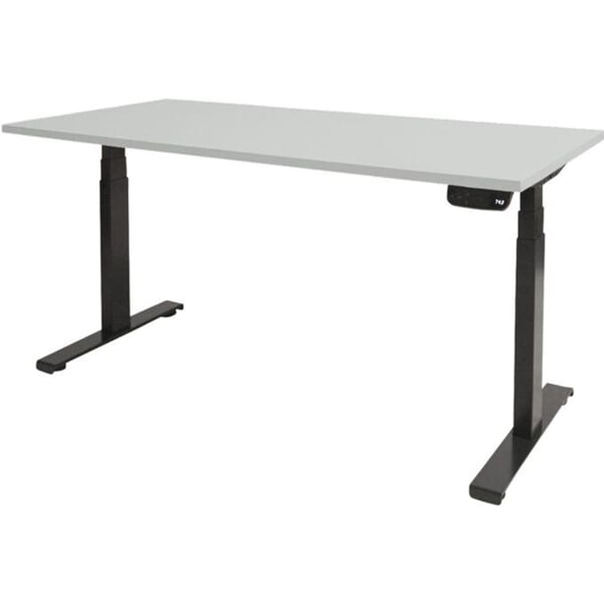 Zit Sta Bureau - T-poot Elek 140x80 grijs -zwart frame