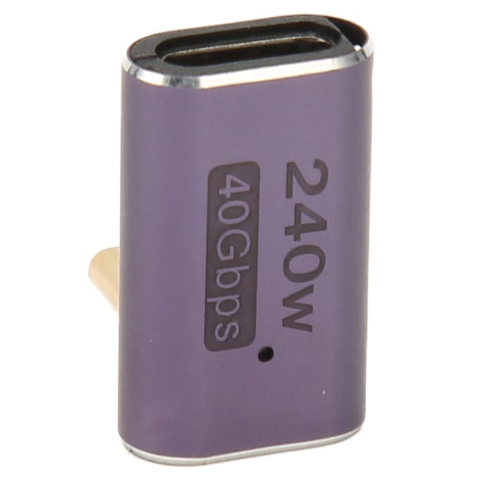 USB C Vrouwelijk naar USB C Mannelijk Adapter PD 240W 8K 60HZ Hoge Snelheid 40Gbps USB4.0 C Rechte Hoek Adapter