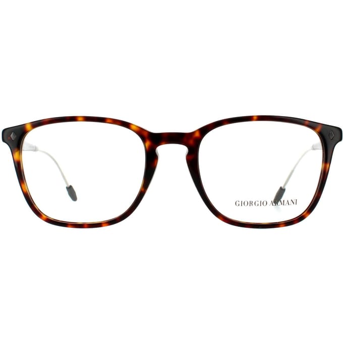 Giorgio Armani rechthoekige heren Dark Havana -bril Frames