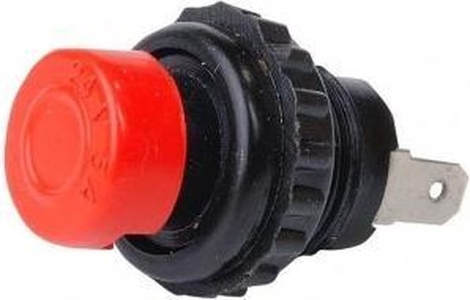 Schakelaar Push-Button 2 Polig - 5A 12-24V - Rood Rond