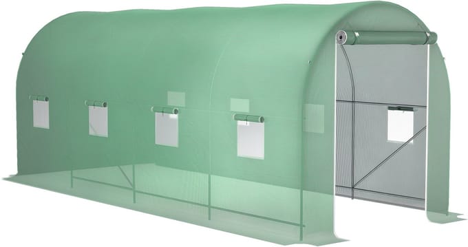 Outsunny Tunnelkas - Metaal - 500x200x205cm - Groen