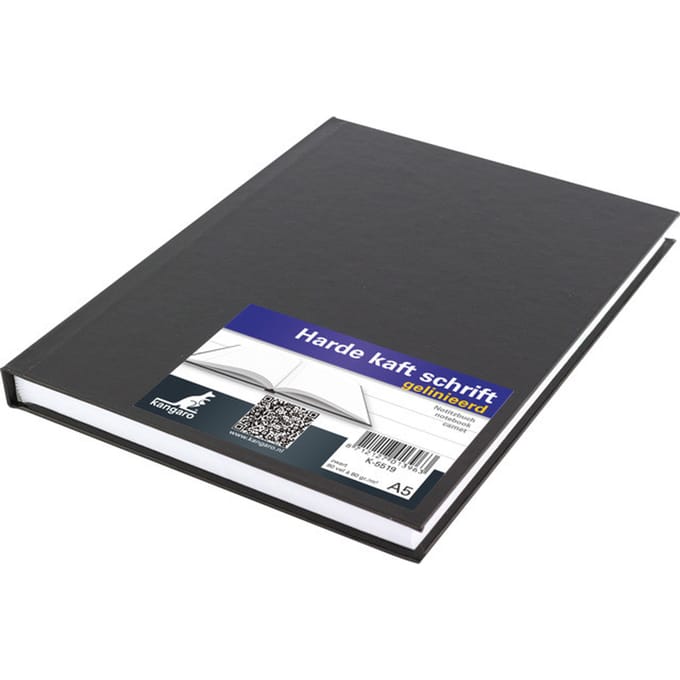 Kangaro schoolschrift - A5 - lijn - 160 pagina's - 80 grams - harde kaft - zwart