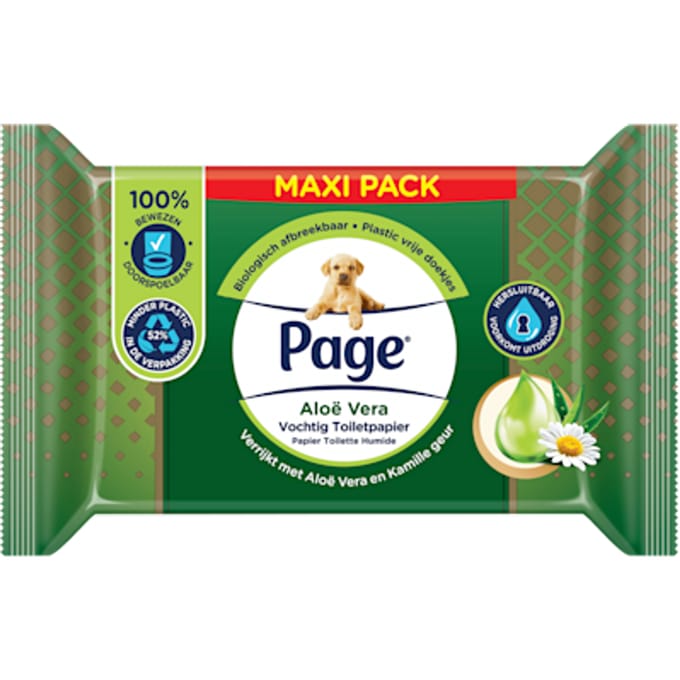 Aloë vera vochtig wc papier maxi
