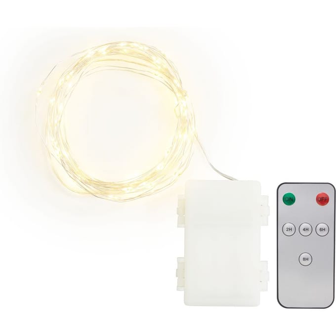 Outdoor Micro LED snoer lampjes, met afstandsbediening, 50 LED's
