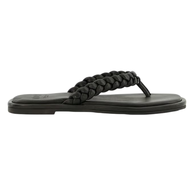 Dune London Dames/Dames Teen Post Platte Sandalen (Zwart)