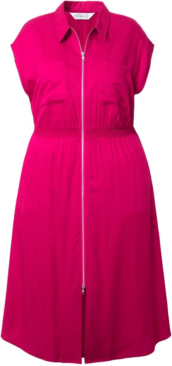 Studio Untold - Dames - Maxi-jurk A-lijn rits - Roze rood - Maat 46+