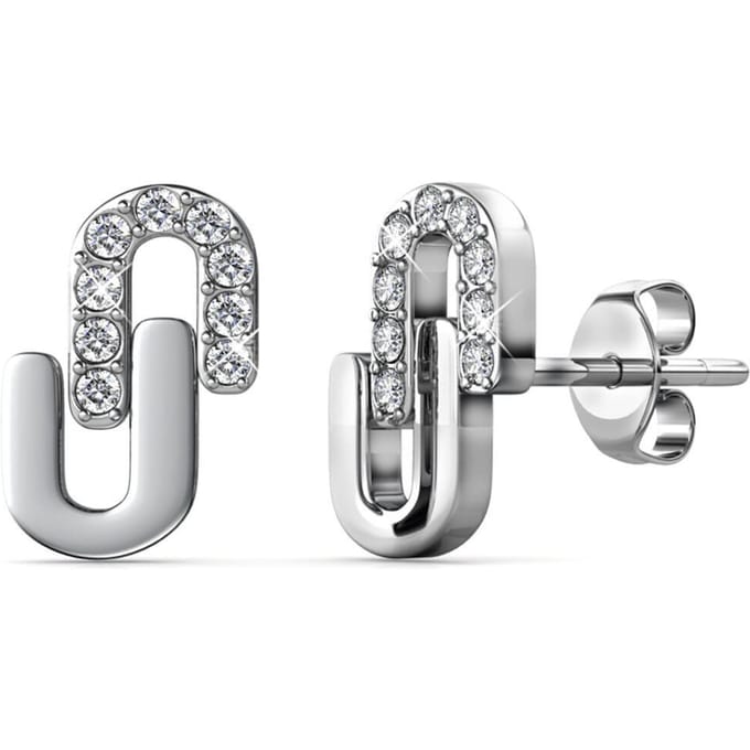 Union Oorbellen - Zilver en Kristal