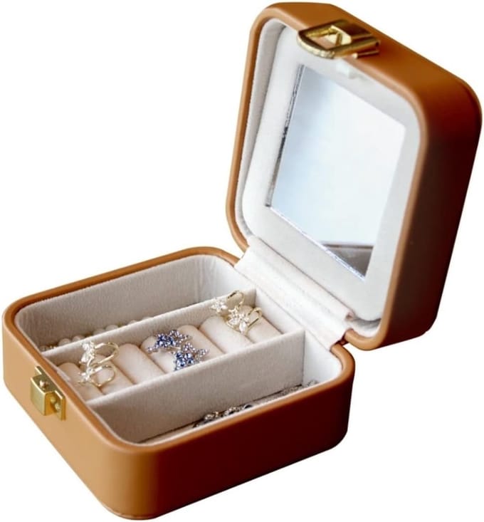 Sieradendoos - Reis organizer - Sieraden opbergen - Compact ontwerp - 10.5 x 10.5 x 5 cm - Zwart