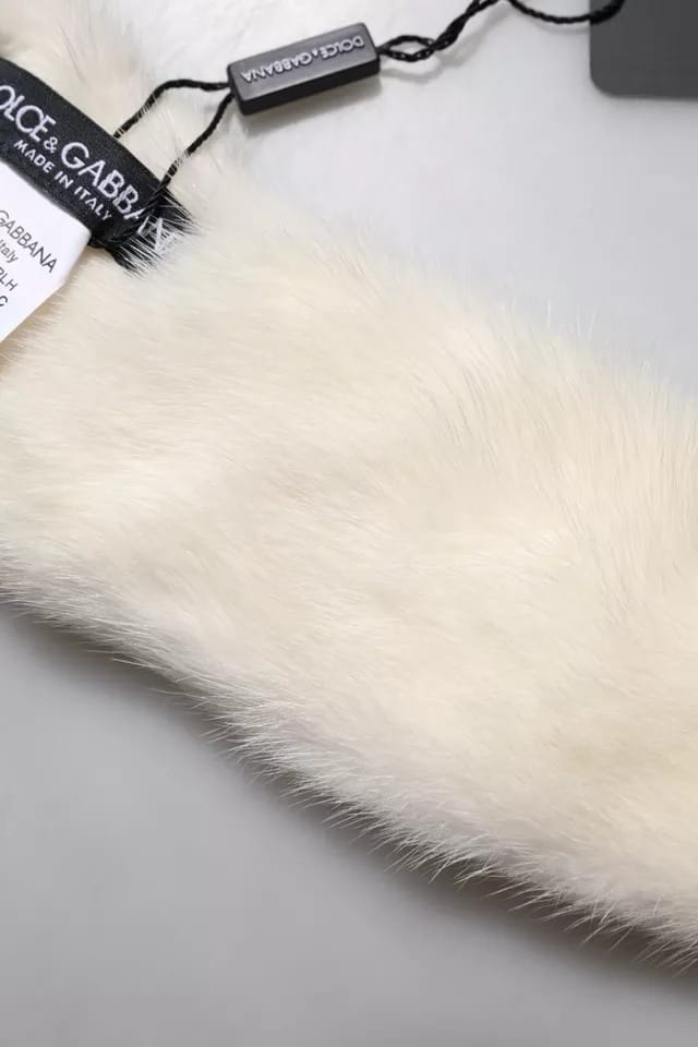 Witte Mink Bont Kraag Dames Sjaal voor om de Hals