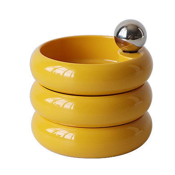 Boîte de Rangement à Bijoux Rotative Mélaminé Multifonctionnel Multi-Couches Organisateur de Bijoux Bureau Boucle d'Oreille jaune