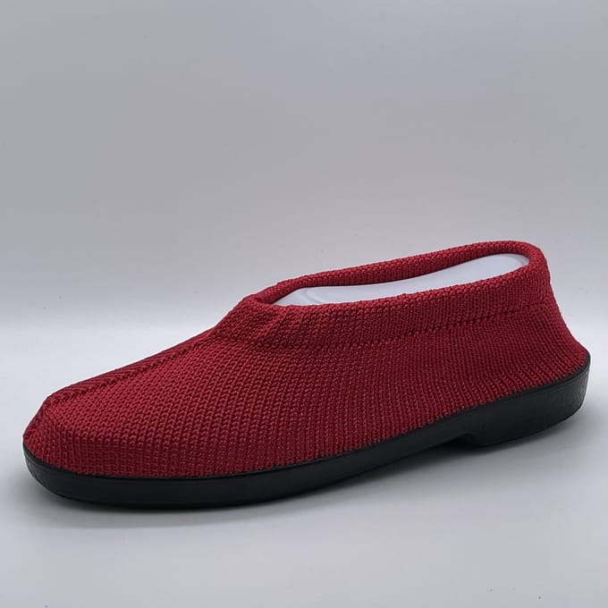 Gebreide Portugese Schoen - Rood Karmijn - Maat 35 - Instappers - Pantoffel