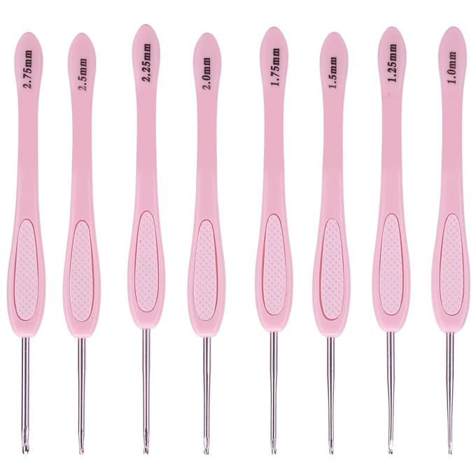 8 stuks Haaknaalden Naainaalden Breinaalden Haaknaald Trui Weefgereedschap pink